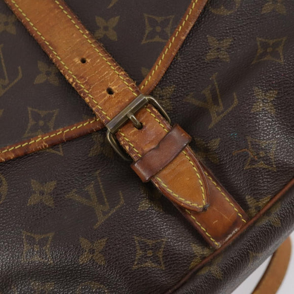 LOUIS VUITTON Monogram Saumur 35 Shoulder Bag M42254 LV Auth BA5810
