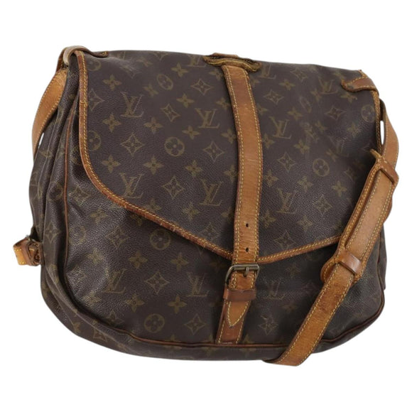 LOUIS VUITTON Monogram Saumur 35 Umhängetasche M42254 LV Auth BA5810