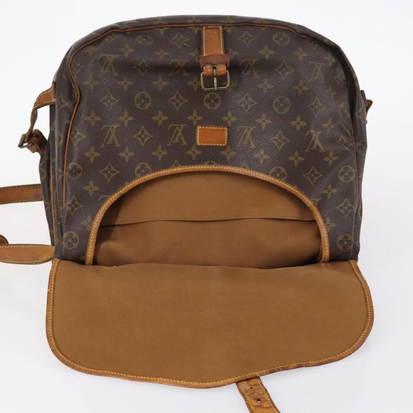 LOUIS VUITTON Monogram Saumur 35 Shoulder Bag M42254 LV Auth BA5810