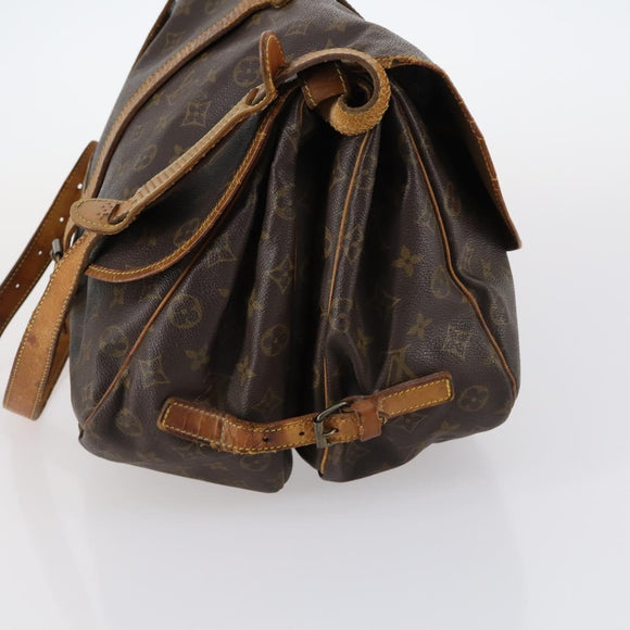 LOUIS VUITTON Monogram Saumur 35 Shoulder Bag M42254 LV Auth BA5810