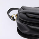 GUCCI Shoulder Bag Leather Black Gold Auth BA5818-10