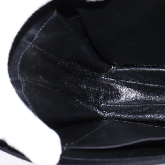 GUCCI Shoulder Bag Leather Black Gold Auth BA5818