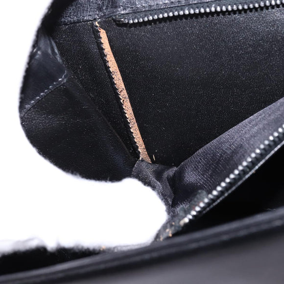 GUCCI Shoulder Bag Leather Black Gold Auth BA5818