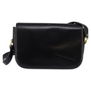 GUCCI Shoulder Bag Leather Black Gold Auth BA5818-3