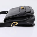 GUCCI Shoulder Bag Leather Black Gold Auth BA5818-4