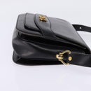GUCCI Shoulder Bag Leather Black Gold Auth BA5818-5