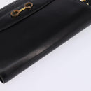 GUCCI Shoulder Bag Leather Black Gold Auth BA5818-6