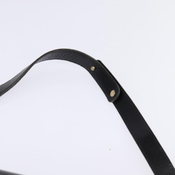 GUCCI Shoulder Bag Leather Black Gold Auth BA5818