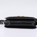 GUCCI Shoulder Bag Leather Black Gold Auth BA5818-9