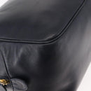 Christian Dior Hand Bag Leather Navy Gold Auth BA5820-10