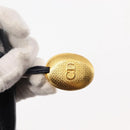 Christian Dior Hand Bag Leather Navy Gold Auth BA5820-15