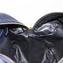 Christian Dior Hand Bag Leather Navy Gold Auth BA5820-18