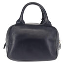 Christian Dior Hand Bag Leather Navy Gold Auth BA5820-3