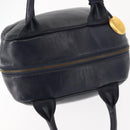 Christian Dior Hand Bag Leather Navy Gold Auth BA5820-6