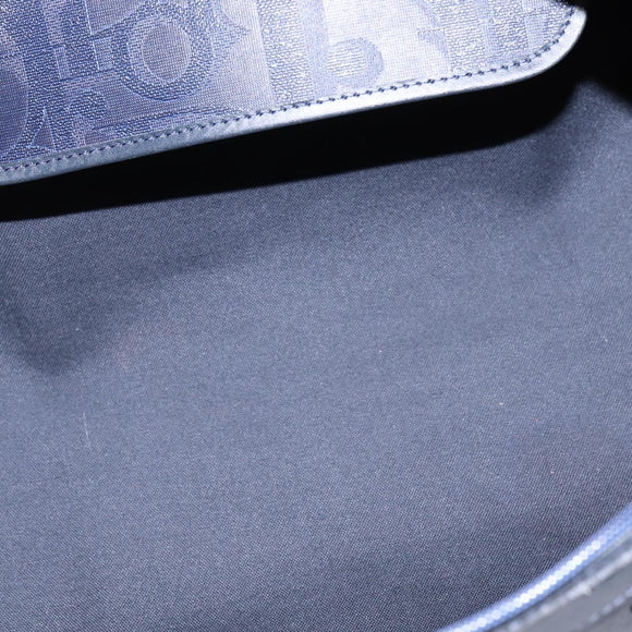 Christian Dior Trotter Canvas Boston Bag Navy Gold Auth BA5821