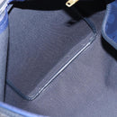 Christian Dior Trotter Canvas Boston Bag Navy Gold Auth BA5821-19