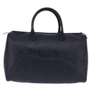 Christian Dior Trotter Canvas Boston Bag Navy Gold Auth BA5821-2