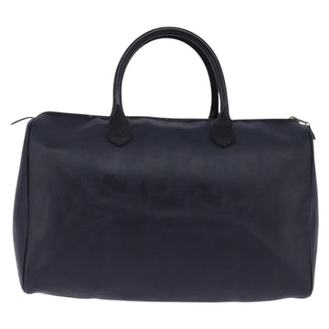 Christian Dior Trotter Canvas Boston Bag Navy Gold Auth BA5821 - 0