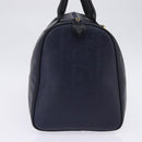 Christian Dior Trotter Canvas Boston Bag Navy Gold Auth BA5821-3