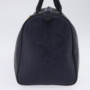 Christian Dior Trotter Canvas Boston Bag Navy Gold Auth BA5821-4