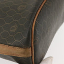 Christian Dior Honeycomb Canvas Shoulder Bag PVC Black Gold Auth BA5823-10