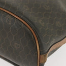 Christian Dior Honeycomb Canvas Shoulder Bag PVC Black Gold Auth BA5823-11