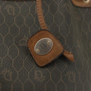 Christian Dior Honeycomb Canvas Shoulder Bag PVC Black Gold Auth BA5823-14