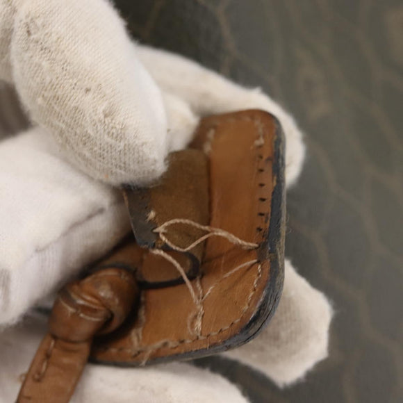 Christian Dior Honeycomb Canvas Shoulder Bag PVC Black Gold Auth BA5823