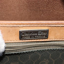 Christian Dior Honeycomb Canvas Shoulder Bag PVC Black Gold Auth BA5823-17