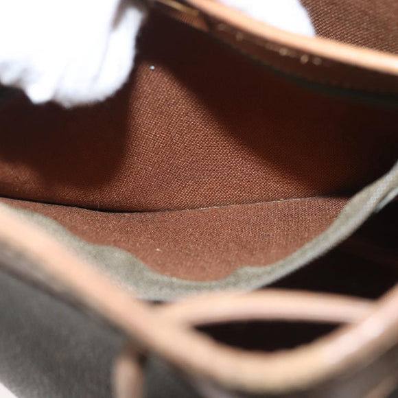 Christian Dior Honeycomb Canvas Shoulder Bag PVC Black Gold Auth BA5823