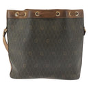 Christian Dior Honeycomb Canvas Shoulder Bag PVC Black Gold Auth BA5823-3