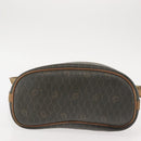 Christian Dior Honeycomb Canvas Shoulder Bag PVC Black Gold Auth BA5823-9