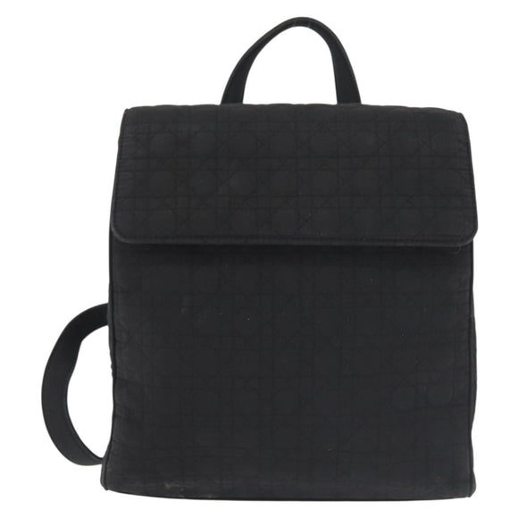 Christian Dior Canage Backpack Nylon Black Gold Auth BA5824
