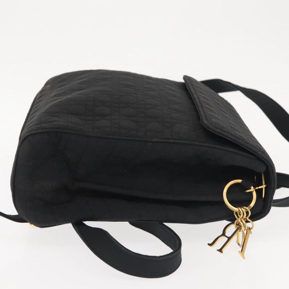 Christian Dior Canage Backpack Nylon Black Gold Auth BA5824