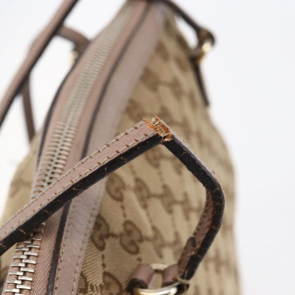 GUCCI GG Canvas Shoulder Bag Beige Gold 323673 Auth BA5827