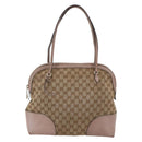 GUCCI GG Canvas Shoulder Bag Beige Gold 323673 Auth BA5827-2