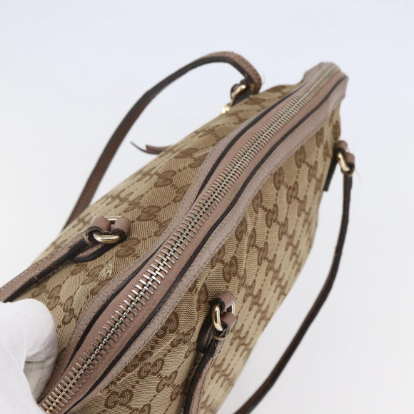 GUCCI GG Canvas Shoulder Bag Beige Gold 323673 Auth BA5827
