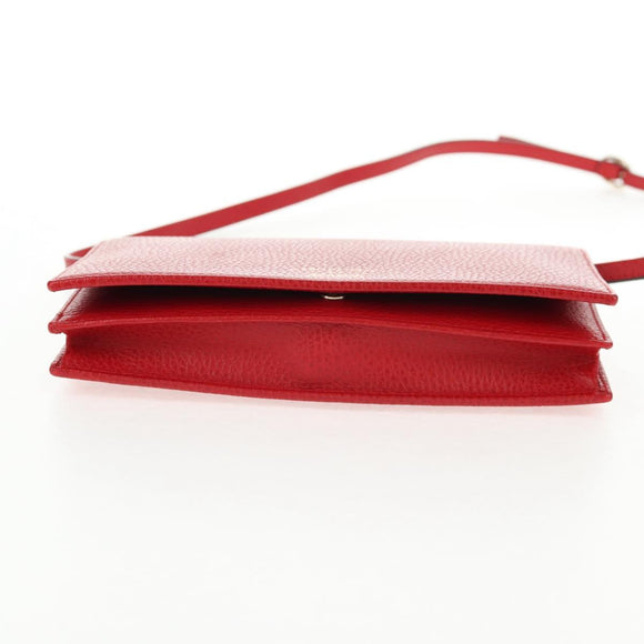 GUCCI Shoulder Wallet Swing Leather Red Gold 368231 534563 Auth BA5829V