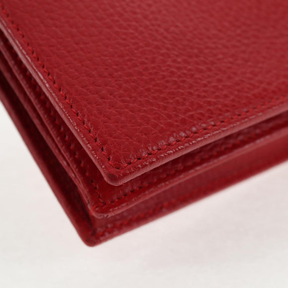 GUCCI Shoulder Wallet Swing Leather Red Gold 368231 534563 Auth BA5829V