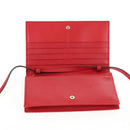 GUCCI Shoulder Wallet Swing Leather Red Gold 368231 534563 Auth BA5829V-16