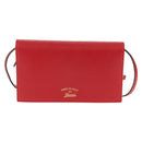 GUCCI Shoulder Wallet Swing Leather Red Gold 368231 534563 Auth BA5829V-2