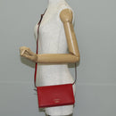 GUCCI Shoulder Wallet Swing Leather Red Gold 368231 534563 Auth BA5829V-21