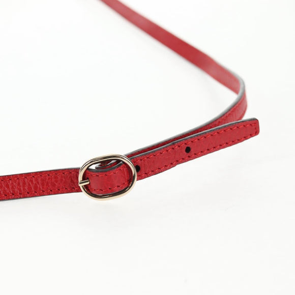 GUCCI Shoulder Wallet Swing Leather Red Gold 368231 534563 Auth BA5829V