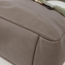 Salvatore Ferragamo Vala Hand Bag Leather Beige Gold Auth BA5832-10