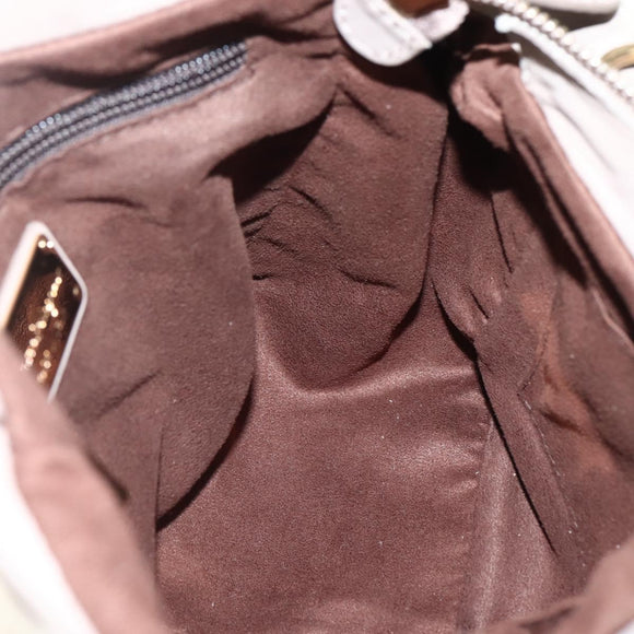 Salvatore Ferragamo Vala Hand Bag Leather Beige Gold Auth BA5832