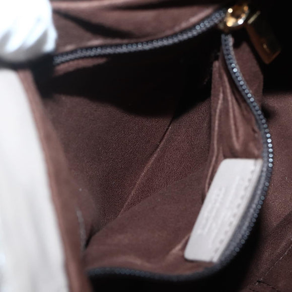 Salvatore Ferragamo Vala Hand Bag Leather Beige Gold Auth BA5832