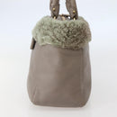 Salvatore Ferragamo Vala Hand Bag Leather Beige Gold Auth BA5832-5