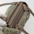 Salvatore Ferragamo Vala Hand Bag Leather Beige Gold Auth BA5832-6