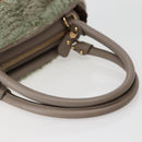 Salvatore Ferragamo Vala Hand Bag Leather Beige Gold Auth BA5832-7