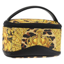 Gianni Versace Vanity Cosmetic Pouch PVC Leather Yellow Gold Auth BA5833-1